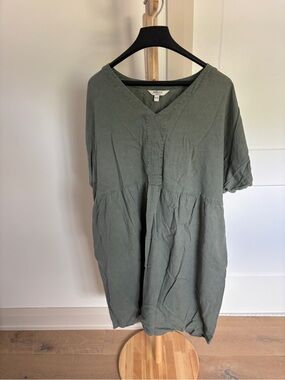 briggs new york linen dress Briggs New York Ladies' Ruffle V-Neck Linen Blend Dress Sz M Brand New